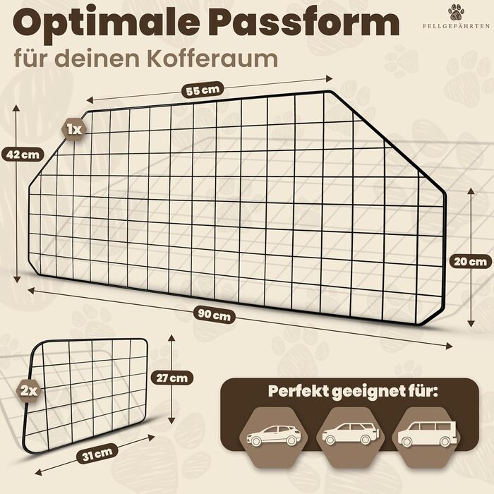 Сітка для собак у багажник авто | Якісна та міцна перегородка для багажника | Перегородка для багажника для собак