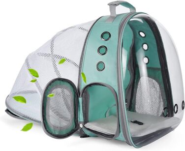 Рюкзак для тварин YUDOXN: переноска для собак та котів. Транспортний рюкзак Bean Green з подовженою спинкою