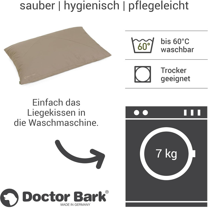 М'яке ліжко для собак великих порід Doctor Bark GreenLabel - зручне, миється, зелений колір, розмір M