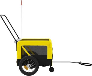 Причіп для велосипеда ZEYUAN для собак (жовто-чорний), оксфордська тканина та сталь, вантажний причіп, ручний візок