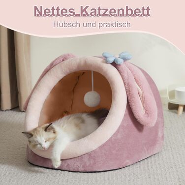 Будиночок для котів Jiupety, котяча лежанка M (38x37x32 см), кошик з нековзким дном і знімною подушкою, синій