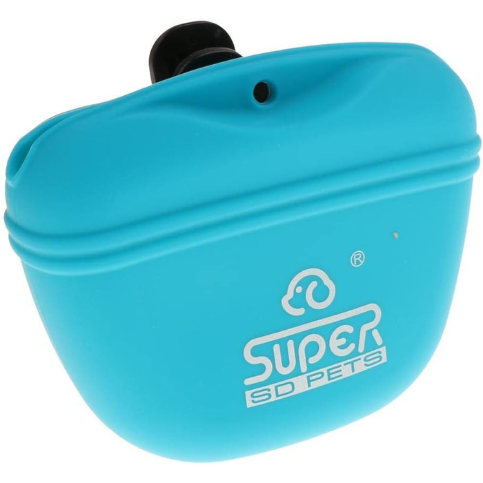 Сумка для дресирування собак з силікону, блакитна. Зручна для винагороди та перенесення ласощів. З кріпленням на ремінь. 3 кольори на вибір.