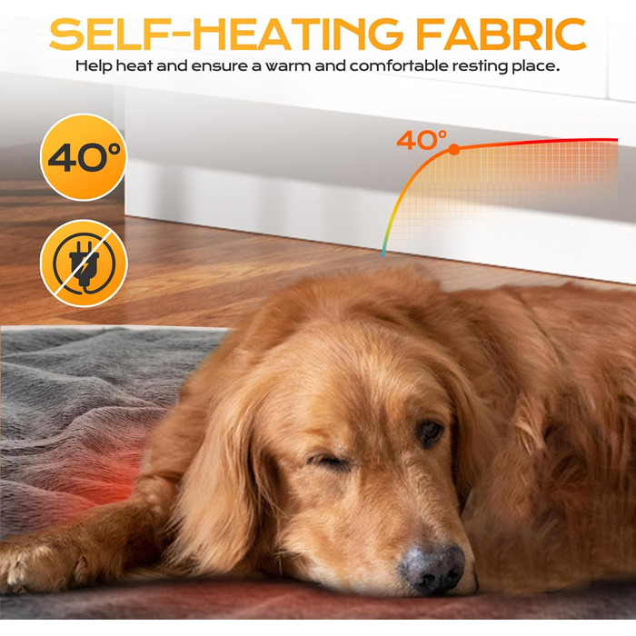 Самогріюча ковдра для котів та собак - тепла підстилка для тварин, XL 58x88 см