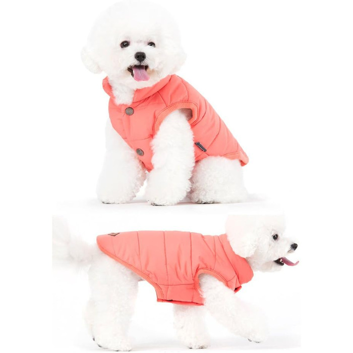 Тепла куртка для собак на зиму, з підкладкою, для Французького бульдога або Мопса XL, Рожевий