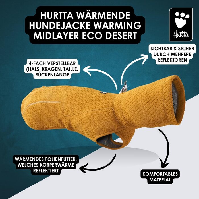 Тепла підкладка-кофта для собак Hurtta ECO (60 см, Blackberry, Чорний)