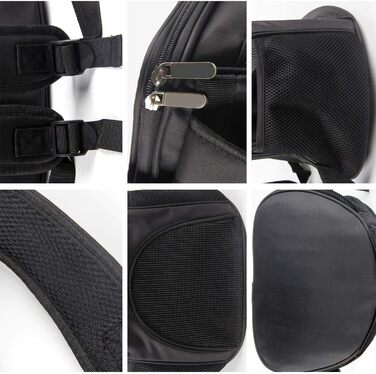 Рюкзак для собак і котів, переноска для тварин, рюкзак для собак до 4 кг, чорний (для подорожей, піших прогулянок, кемпінгу)