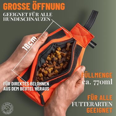 GIZZY® Оригінальний Futterdummy для собак: міцний мішечок для корму для всіх порід | Тренування з ласощами | Аксесуар для собак (Помаранчевий)