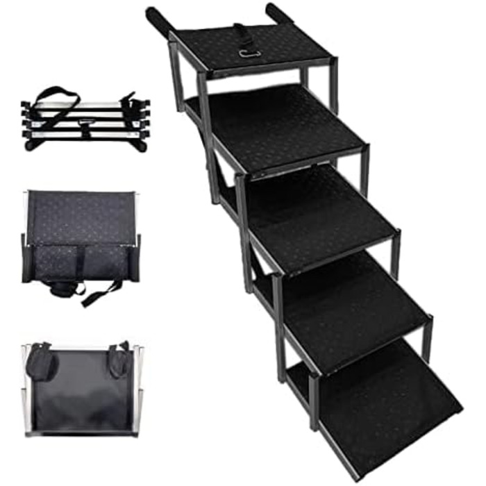 Складана переносна драбина для собак у багажник, для собак, сходинки, рампи для собак великих, середніх та маленьких порід, легка, складна, для автомобілів, SUV, вантажівок