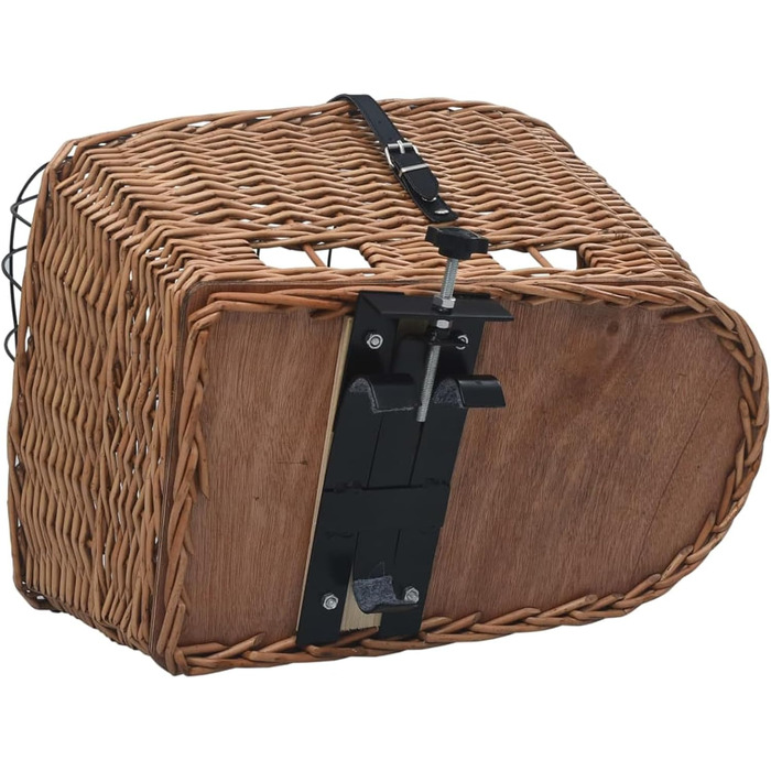Вінтажний кошик для велосипеда з лози для тварин, 55x31x36 см, міцний та простий у встановленні