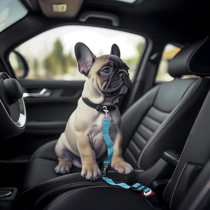 Автомобільний ремінь безпеки для собак IBWell з еластичною стрічкою-амортизатором, сірий, 70,1 см