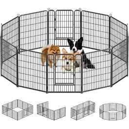 Забіг для цуценят Kuro Sagol 80 см - вольєр з автоматичним замком для собак, котів, кроликів. Ідеально для саду та ігрової зони на вулиці. 12 елементів