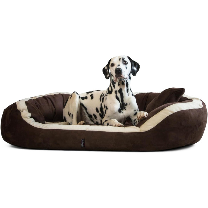Ортопедичне ліжко для собак Tierlando® Pepper, ліжко-софа для собак, XL, велюр, сірий, 110 см, велике та м'яке