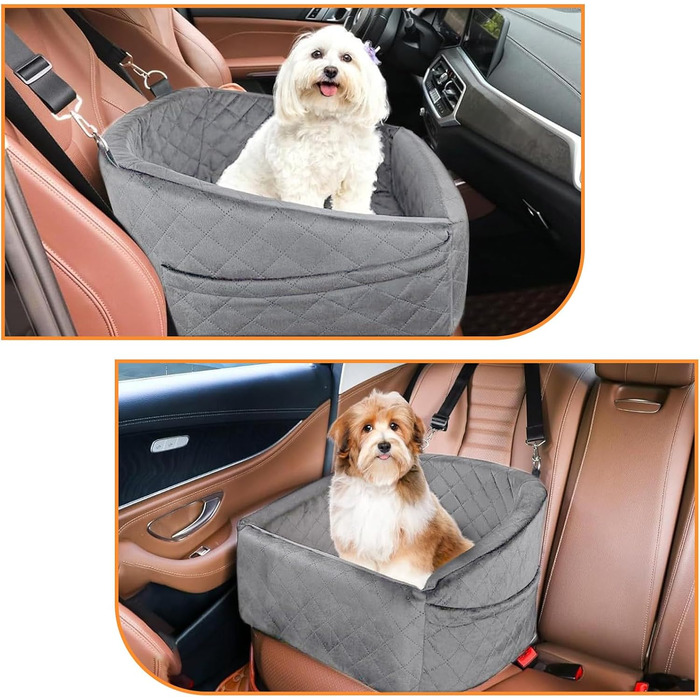 Автокрісло для собак Ejoyous: піднятий крісло для маленьких та середніх собак до 15,9 кг, знімний, з піною з пам'яті, сірий