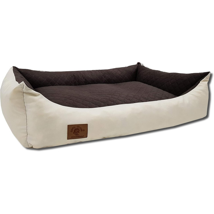 Ліжко для собак Odolplusz XXL - велике, м'яке, з можливістю прання | Розмір 100 x 70 x 19 см (Колір: Коричнево-бежевий)