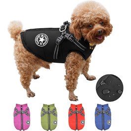 Водонепроникний теплий зимовий одяг для собак, куртка для собак малих, середніх та великих порід, чорний (6.5-9 кг)