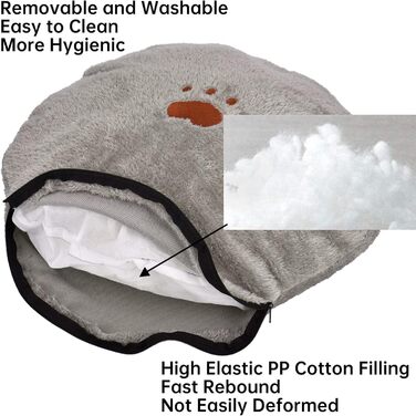 Кругле ліжко для собак та котів Queta. Тепле, миється, зручне ліжко для домашніх тварин (сірий)