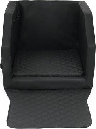 Автоматичне ліжко для собак у вигляді автомобіля, ліжко для собак на заднє сидіння, фіксація ременями безпеки, 55x70 см, чорно-біле