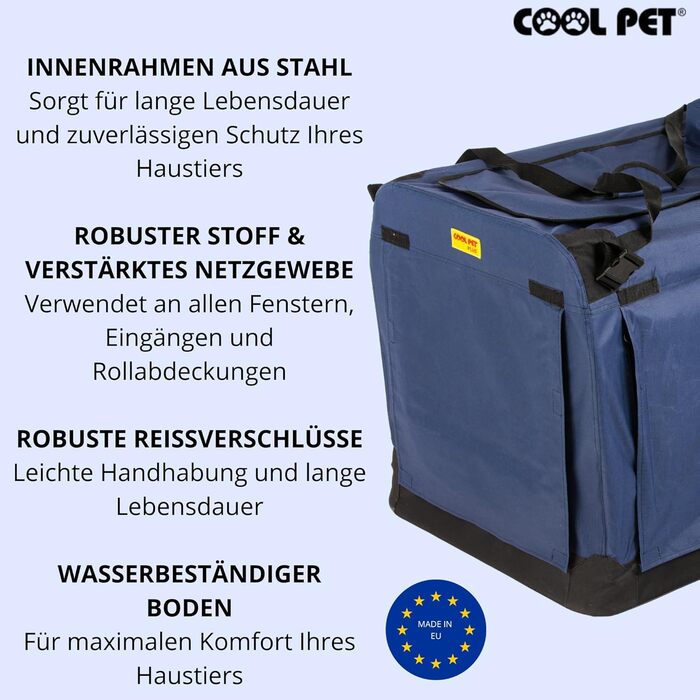 Переносна складана переноска для собак 91x64x64 см, блакитна