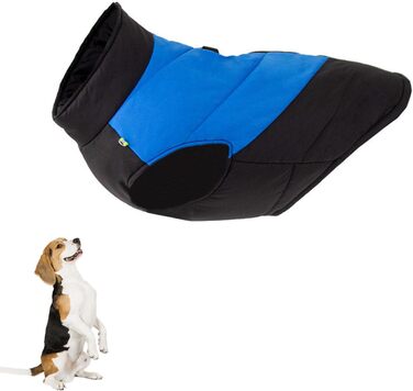 Тепла зимова куртка для собак, водонепроникна, з м'яким коміром, середнього розміру, з кільцем для повідка (5XL, Blue)