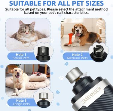 Електричний точило для собачих кігтів 2 шт. Точило для котячих кігтів 3 швидкості. LED дисплей, тиха робота.