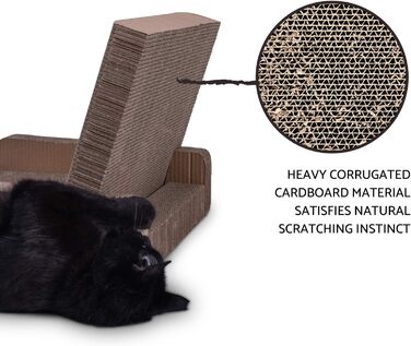 Лежак-дряпка для котів Purrfect Sofa Luxe з товстого гофрокартону, двосторонній, з котячою м'ятою