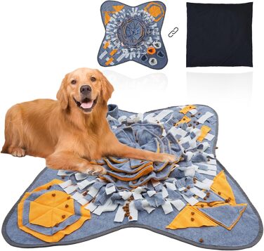 Килимок для собак Snuffle mat HDOELGP – інтерактивна іграшка для пошуку їжі, 70x70 см, сірий