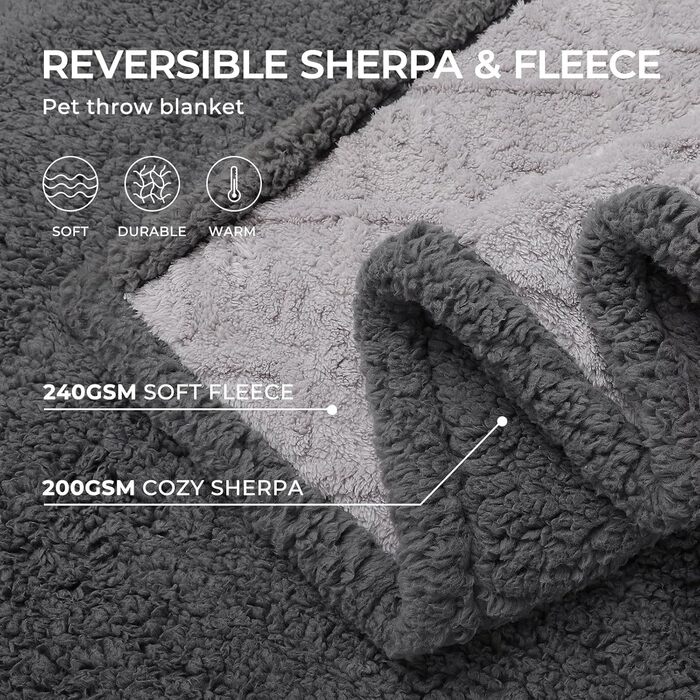 Водонепроникний килимок для собак Luciphia, миючий, для собак, котів, цуценят, теплий, м'який, флісовий, шерпа, для ліжка, дивана, софи, (102*145см) (145*165см)