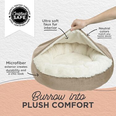 Ліжко для кота та собаки Cozy Cuddler Ilan від Sheri, з кріпленням ковдри, блакитне, 61 x 61 см