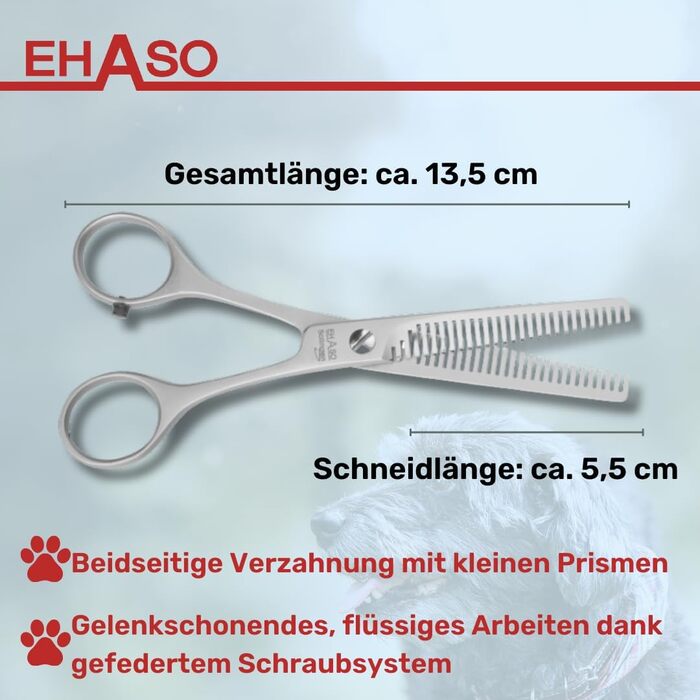 Ножиці для витончення волосся EHASO двосторонні, 13,5 см, 25 зубців