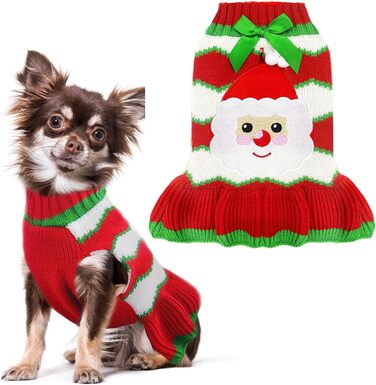 Світер для собак на Новий Рік з отвором для шлейки, в клітинку, з оленем, одяг для собак, пуловер для маленьких, середніх та великих собак, котів, теплий осінньо-зимовий, для цуценят, одяг для собак, жилет (XL, Червоний Санта)