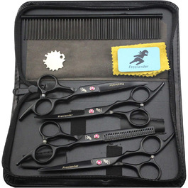 Набір для догляду за шерстю Freelander для собак та котів, 5 предметів: ножиці 15 см, ножиці для фінальної обробки, вигнуті ножиці, гребінець для шерсті