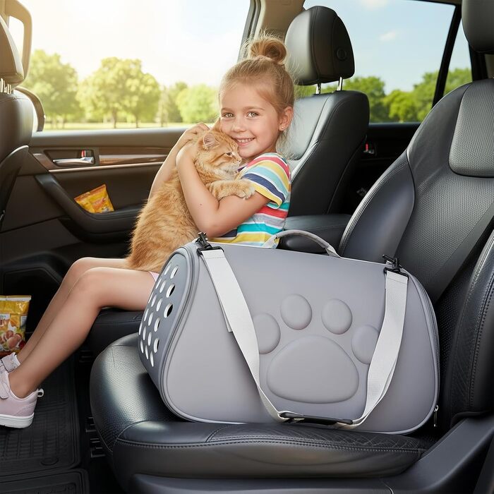 М'яка переноска для тварин - сумка-рюкзак для котів та інших домашніх улюбленців (сіра)