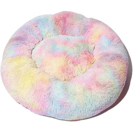 Кругле ліжко для собак та котів FANSU, м'яке, плюшеве, антиковзаюча база, різних кольорів та розмірів (80 см)