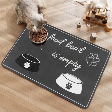 Нековзна килимок-підкладка під миску для собак та котів, сірий, 30 x 50 см