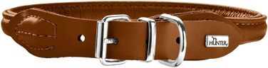 Ошийник для собак HUNTER ROUND & SOFT ELK, м'яка шкіра, круглий, захист шерсті, 50 см, коньячний