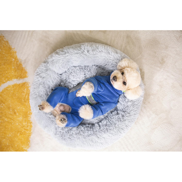 Теплий зимовий пуховик для собак BT Bär, блакитний, розмір S, з кільцем D, регульований, з блискавкою