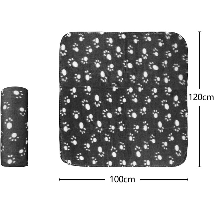 М'яка флісова підстилка для собак та котів Nobleza 75x75 см (120x100 см), чорна, миється