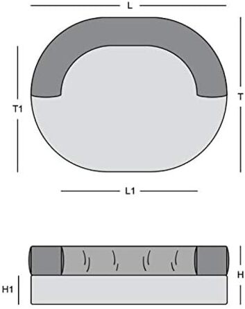 Ляжка для собак Атланта, штучна шкіра, тауп, водовідштовхувальна, розмір S, наповнювач Visco-піна, 90x70 см