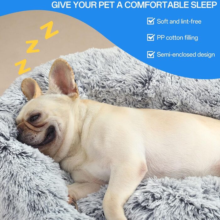 М'яке ліжко для собак та котів Doughnut, Ø80 см, сірий колір. Зручне, миється, з антиковзаючою основою. Підходить для великих, середніх та маленьких собак та кошенят. Розмір: 80x80x20 см (для тварин до 25 кг)