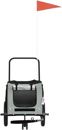 Причеп для тварин (122x52x53 см, чорний та сірий)