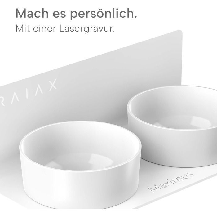Керамічна миска для собак DRAIAX ElegantFeed M, підвісна, знімна, біла, настінна годівниця для собак