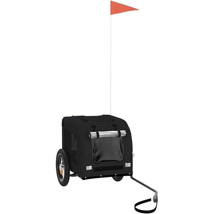 Причіп для велосипеда для собак, чорний, Oxford-Gewebe та залізо, LH82839