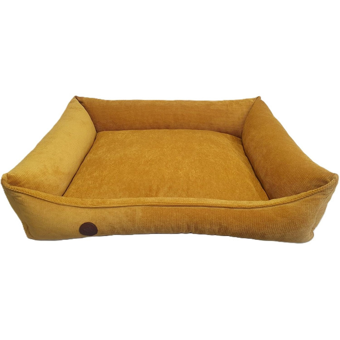 Ортопедичне ліжко для собак, суглобозахисне, миється, для великих, середніх та маленьких собак, гірчичний колір (L=99/79/18см)