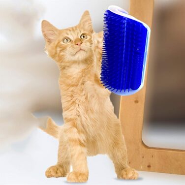 Щітка для котів 2 шт. - масажер для грумінгу, для довгошерстих та короткошерстих котів та собак, блакитний та сірий