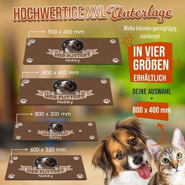 Персоналізована підставка під миску для тварин з фото та ім'ям - PR Print. Фартух для собак та котів, миється, нековзкий (80 x 40 см)