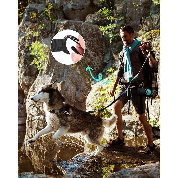 Складана пляшка для води для собак Lesotc, 1000 мл, блакитний колір (для прогулянок, подорожей, кемпінгу)