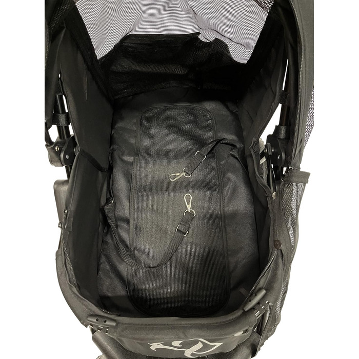 Petique Chinook Schwarz: розкішний візок для собак | Колеса 30 см, EVA, світловідбивачі | До 23 кг