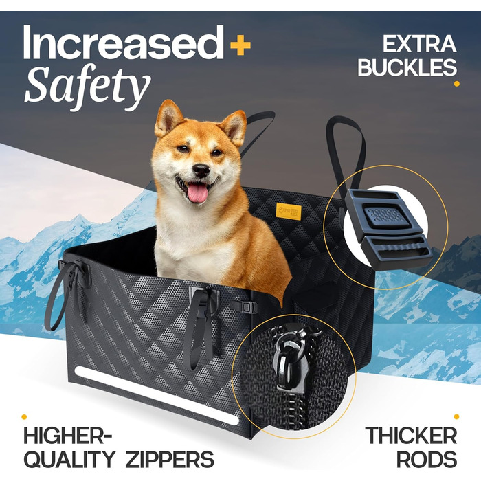 PETPROVED Клітка-кошик для собак у машину - Водонепроникний, середній розмір, 21 кг, 58x58x36 см