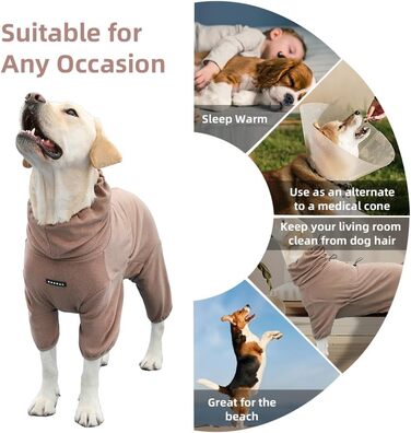 Піжама для великих собак Haustier, 6XL, кавовий, еластична, для дорослих собак