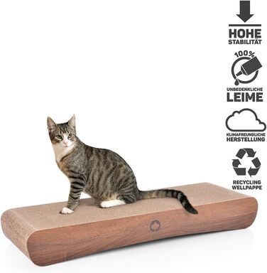 Картонний кігтеточка CanadianCat XXL 86x27x11,5 см з котячою м'ятою, деревна текстура
